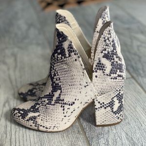 Steve Madden snake print booties